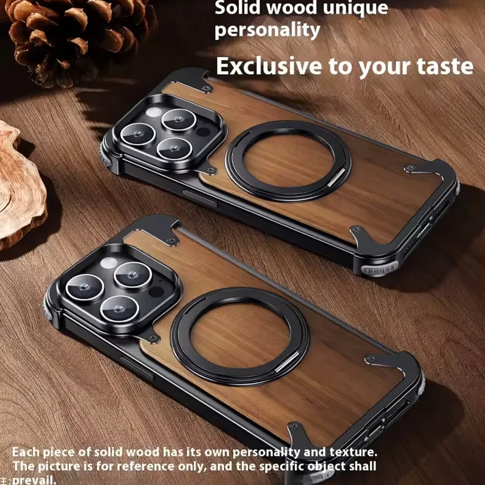 Auriglo Walnut Lens Protection - iPhone Case